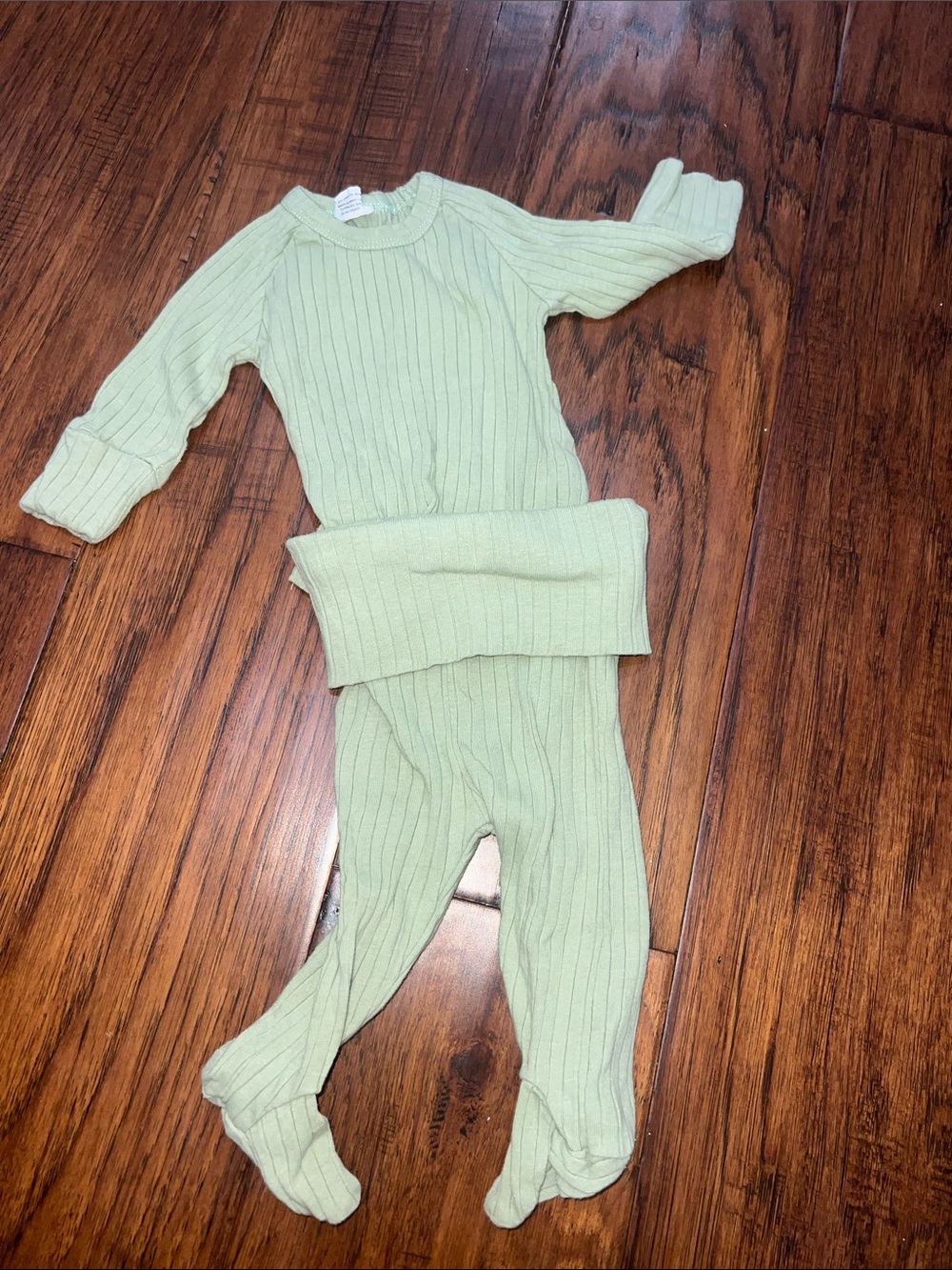 Gerber Light Green Ribbed Knit Baby Matching Set
